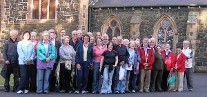 The walkers outside St Patrick's, Ballymena.